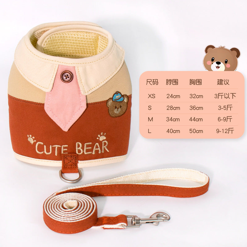 Cute Pet Vest Set With Tie